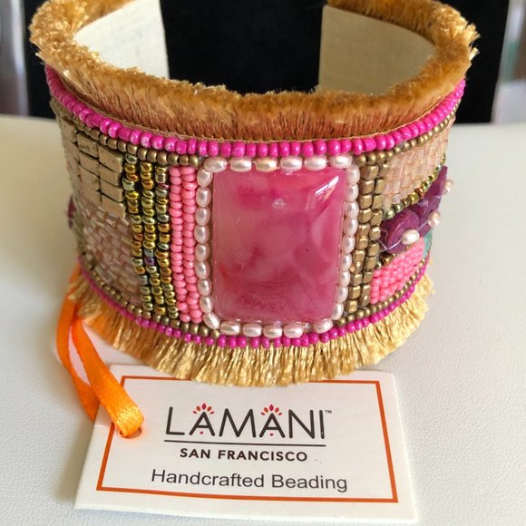 LAMANI SF Handcrafted Embellished Cuff Bracelet - Picture 7 of 9